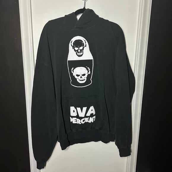 DVA Percent Men's Black Skull Hoodie Sweatshirt Size XXL Casual Hooded - Picture 2 of 9